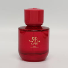 ZARA Red Vanilla Candy perfume glass close-up, ideal for day-to-night versatility.