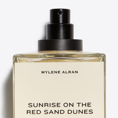 Zara Sunrise Red Sand Dunes label emphasizes premium composition and brand allure
