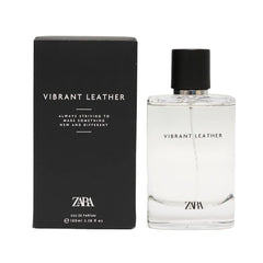 Zara Vibrant Leather bottle front view showcases premium masculine design for daily wear.