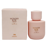 Zara Wonder Rose Crush bottle on vanity for daily confidence and glam.