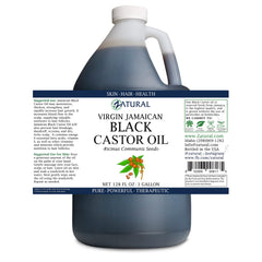 Close-up of Zatural Black Castor Oil label highlighting Jamaican origin.