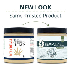 Zatural Hemp Hot Cream label highlights 87 percent organic ingredients and cruelty free production for clean care