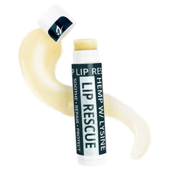Zatural lysine-enhanced lip balm application for smoother lips.