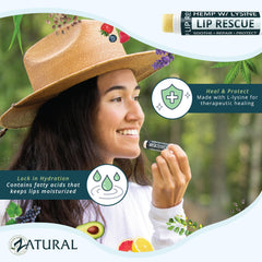 Zatural lip balm forms a moisture barrier to minimize evaporation.