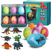 Zeewoo bath bombs with dino eggs create vibrant water colors safely for kids.