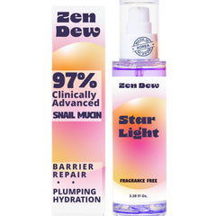 Zen Dew Star Light bottle pour highlights silky texture and hydration.