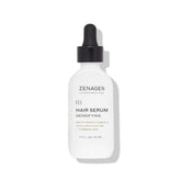 Zenagen Densifying Serum bottle closeup showing lightweight, non-greasy hydration for hair.