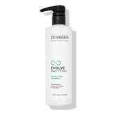 Zenagen Evolve bottle closeup highlighting color-safe, plant-based nourishment for hair