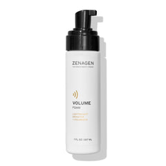 Zenagen Volume Foam bottle front showing vegan densifier for fuller hair