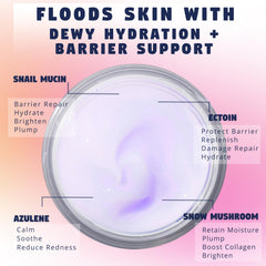 Zen Dew Moon Milk snail mucin moisturizer texture swatch on skin revealing glow