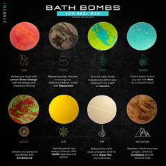 ZenseMe sandalwood peppermint bomb close-up highlighting grounding scent and long fizz.