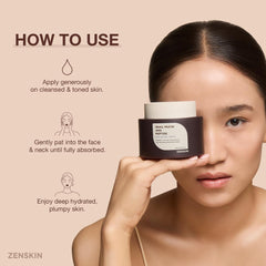 Zenskin Snail Mucin Cream packaging side view conveys clean beauty.