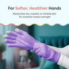 ZenToes Moisturizing Gloves on hand during application for overnight softness.