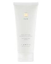 Zents Age-Defying Lotion Sun bottle closeup highlights rich hydration for daily use.