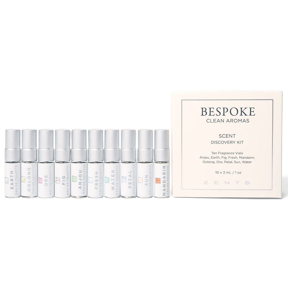 ZENTS Fragrance Sampler with ten mini vials for scent discovery.