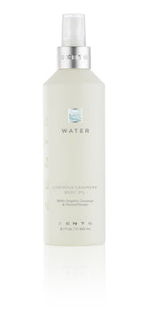 Zents Luminous Cashmere Body Oil bottle provides a lightweight, nourishing sheen for radiant skin.
