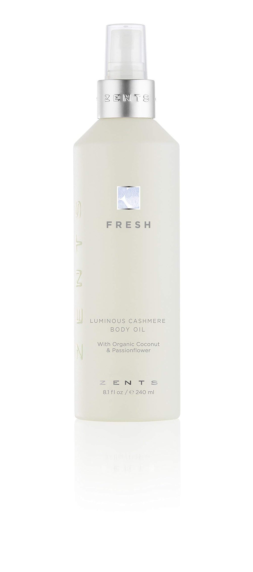 Zents Luminous Cashmere Body Oil bottle for lightweight hydration