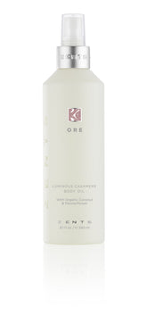 ZENTS Luminous Cashmere Body Oil bottle pour for lightweight hydration