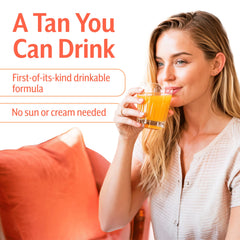 Zeria drops dissolving in water to create a gradual tan.