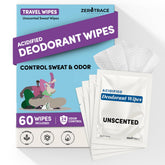 Zero Trace Travel Deodorant Wipes front view for all-day freshness on the go.