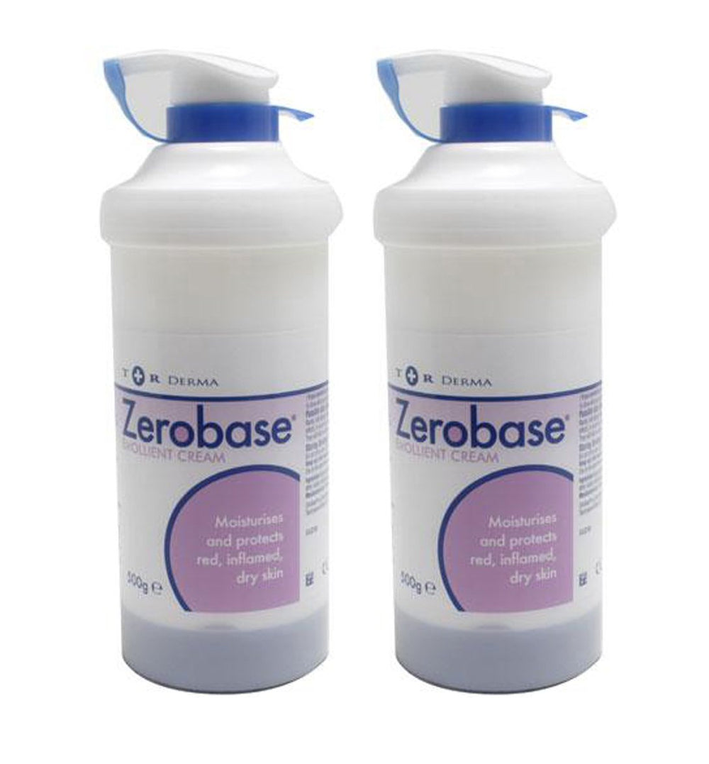 Zerobase Emollient Cream 500g tub for daily hydration.