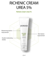 ZEROID Richenic Cream closeup shows creamy texture ideal for daily hydration.