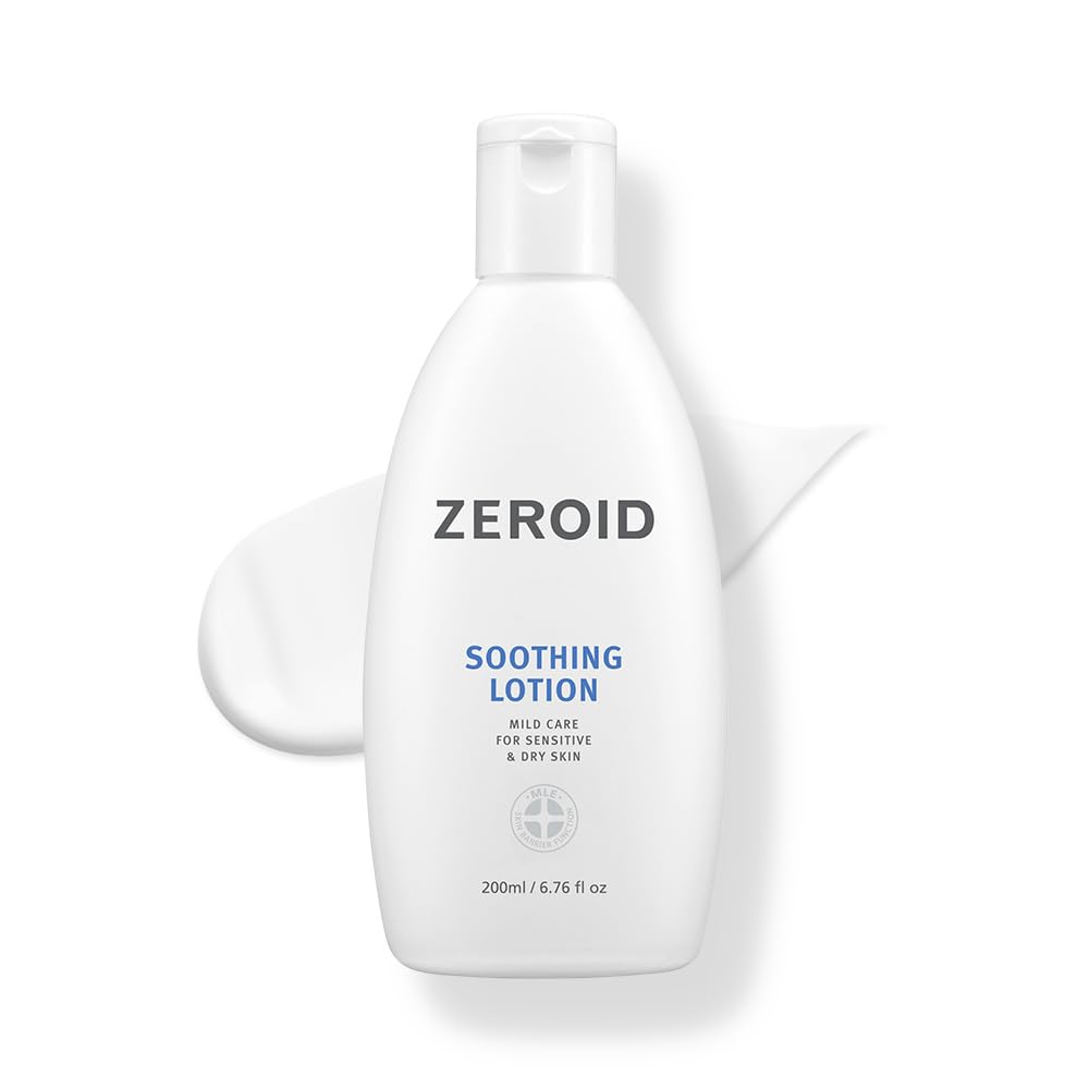 ZeroID soothing lotion bottle shown for quick hydration and sensitive-skin calming.