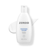 ZeroID soothing lotion bottle shown for quick hydration and sensitive-skin calming.
