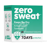 ZeroSweat antiperspirant wipes packaged for on-the-go protection against sweat