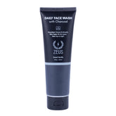 ZEUS Charcoal Face Wash bottle side view for daily cleansing and oil control