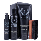 ZEUS Deluxe beard oil bottle with nourishing oils for deep conditioning.