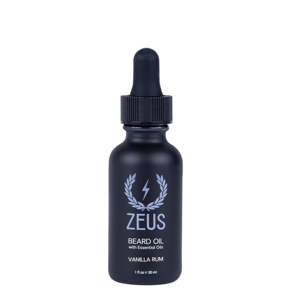 ZEUS natural beard oil bottle pour for easy daily hydration