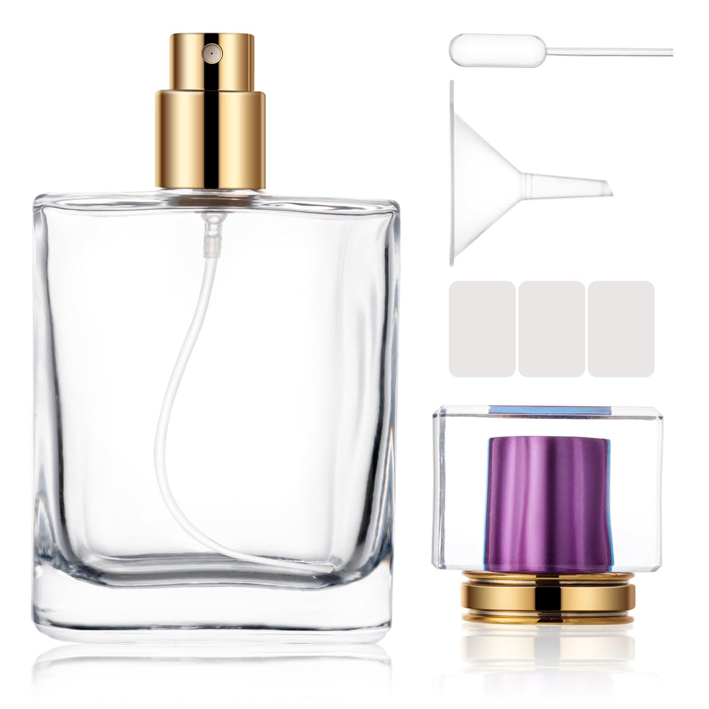 ZHENGYAOYANG 50ml empty perfume bottle with clear glass, ideal for travel storage.