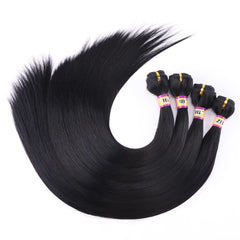 ZHENLISI synthetic silky straight hair bundle 16 inch in natural black for affordable styling