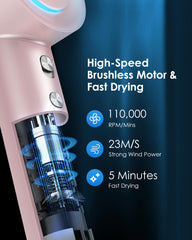 Zhiyangfei hair dryer with negative ion technology reduces static and frizz.