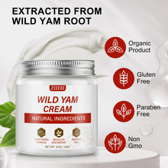 ZIIDII Wild Yam Cream spread on hand demonstrates smooth, moisturized skin feel