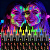 zijimyyl neon pink face paint marker for UV glow at parties.