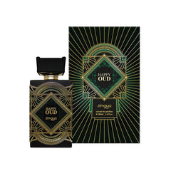 Zimaya Afnan Oud is Great bottle detail highlighting gold accents and rich oud notes for special occasions