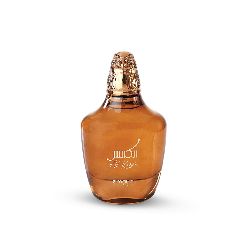 zimaya Al Kaser bottle highlighting a noble, versatile fragrance for daily wear.