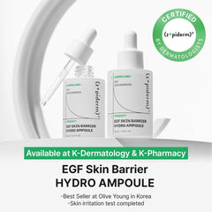 Zipiderm EGF ampoule dropper close-up highlights quick absorption and refreshing finish.