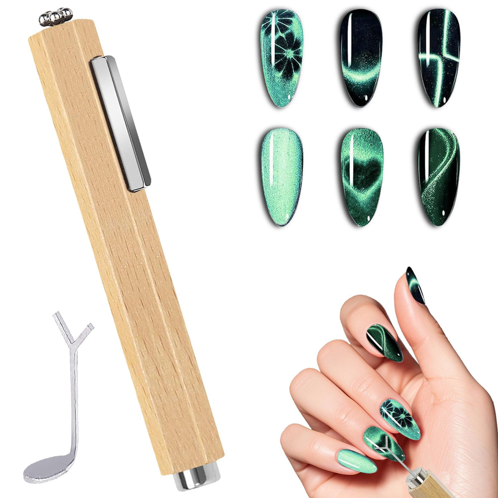 ZIRATONES 3-in-1 cat eye magnet enables versatile round-head designs for creative nail art.