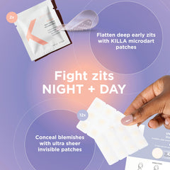ZitSticka 24-7 Attack Bundle packaging showcases a complete blemish care system for day and night.