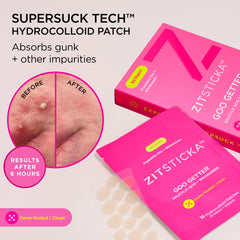 ZitSticka Goo Getter patch infused with niacinamide and salicylic acid for blemish care.