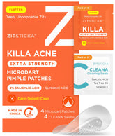 ZitSticka KILLA Extra Strength patch on a zit showing targeted action