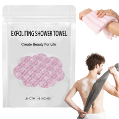 ZIVWAGX Exfoliating Shower Towel on back enables even cleansing and full reach