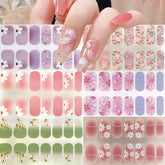 ZOAZJINAZ flower semi-cured nail strips for quick home manicure.