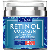 ZOHRAA retinol cream tube close-up showing premium anti-aging care and hydration