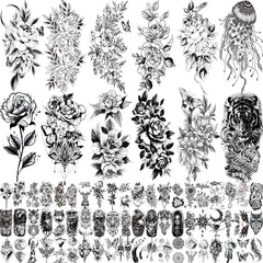 Zomme 82 sheets tattoo bundle for versatile body art