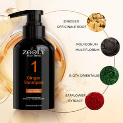 Zooley Ginger Shampoo pump showing leak-proof design for secure shipping.