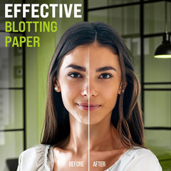 Zorom's bamboo charcoal blotting sheet absorbs oil to reduce shine.